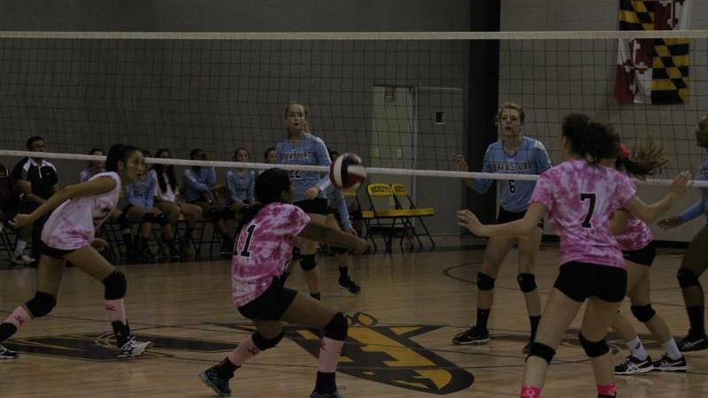 Girls volleyball fights against Coyotes, and breast cancer