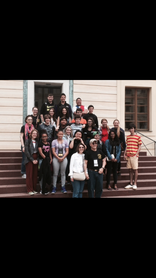 Mr. Frezzo with his wife and students touring Eastern Europe in 2015.