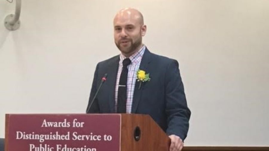 Nicholas Saadipour received an MCPS Distinguished Service Award in May 2017. 
