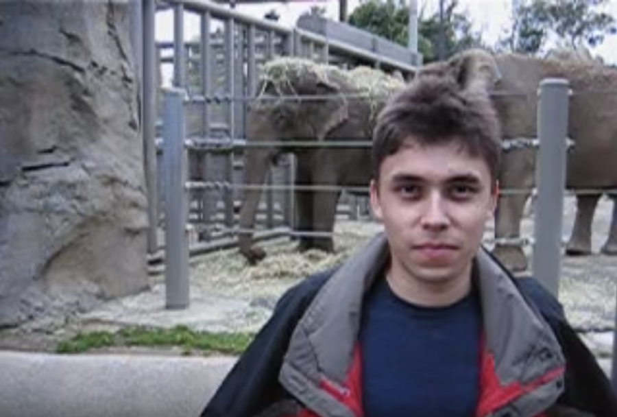 The first YouTube video, Me at the zoo, was posted on Apr. 23, 2005, and features co-creator Jawed Karim.