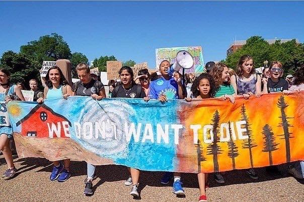 Students protest at the Global Climate Strike