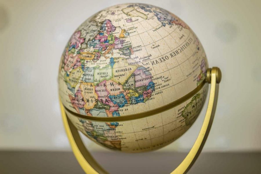 A globe is commonly used in classrooms to teach geography.