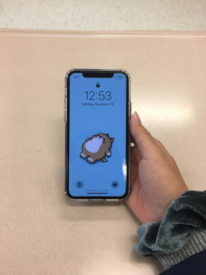 An iPhone 11 owner shows off the lockscreen of their new phone.