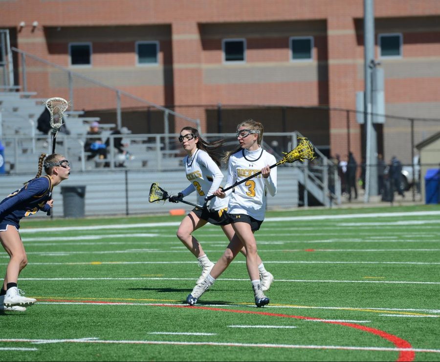 Lindsay (right) and Caroline (left) Maggio played RM varsity lacrosse together the first time last year, when Lindsay was a freshmen.