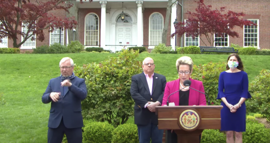 Dr. Karen Salmon extends the statewide public school closure during a press conference on April 17.