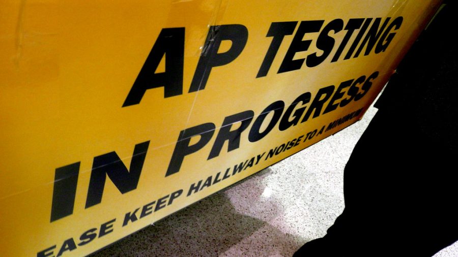 Students participate in AP testing at Neuqua Valley High in May 2019.