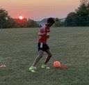 Freshman, Sujit Hegde works on his soccer skills outside of practice.