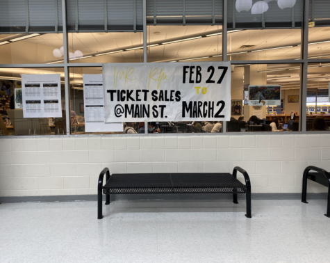 A banner advertising the annual Mr. RM competition hangs on the window outside the library. Mr. RM is a pageant competition where 13 students compete in categories such as formal wear, talent, beachwear and more to win the title “Mr. RM”.  Tickets are on sale for the week of 2/27-3/3 on Main Street during lunch. Mr. RM is this Friday, March 3rd. Tickets will also be available at the door on the show night. “People should buy Mr. RM tickets because it’s one of RMs greatest traditions, said Junior Jessica Ye, “it’s a great show. It’s very funny and overall and you’ll have a great time watching.”