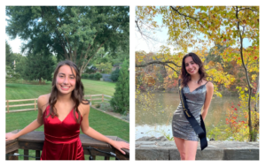 Pictures from freshman year homecoming (left) & senior year homecoming (right).