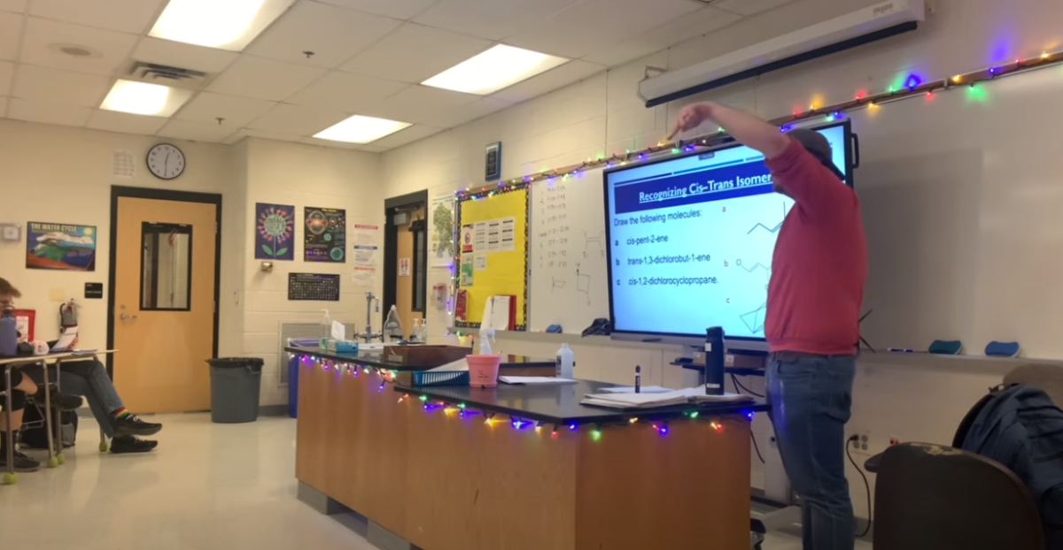 Mr. Albaugh teaches his science course.