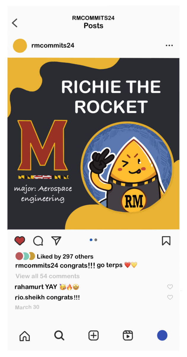 The RM commits page on Instagram takes submissions from seniors to be posted on the account about the college they will be attending.