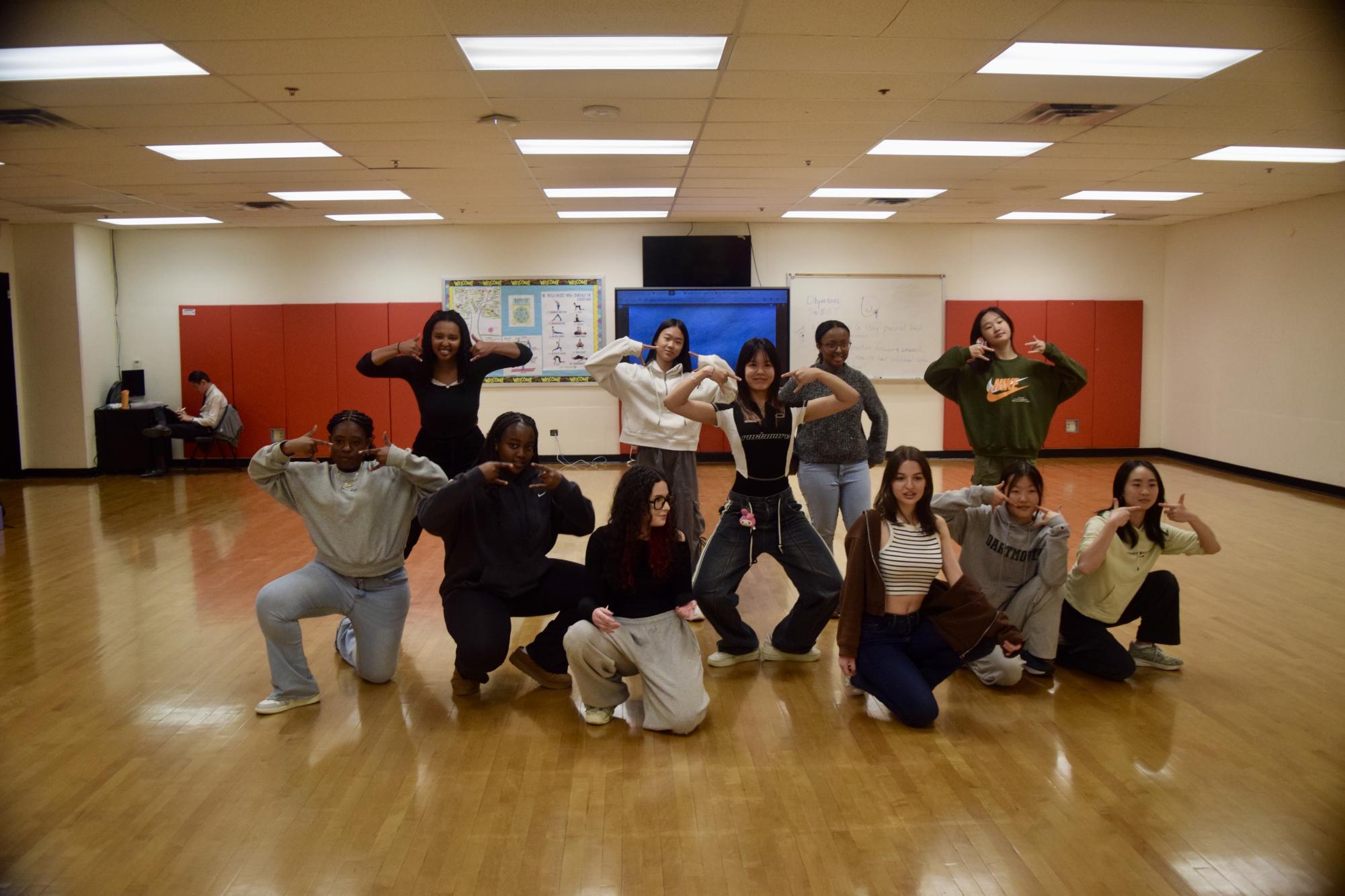 The K-Pop Dance Club poses at the end of "Pink Venom" by Blackpink.