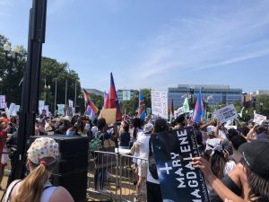 Paraders at the DC Pride event, where the goal is to raise awareness in society so the LGBTQ+ community can break free from stigma.