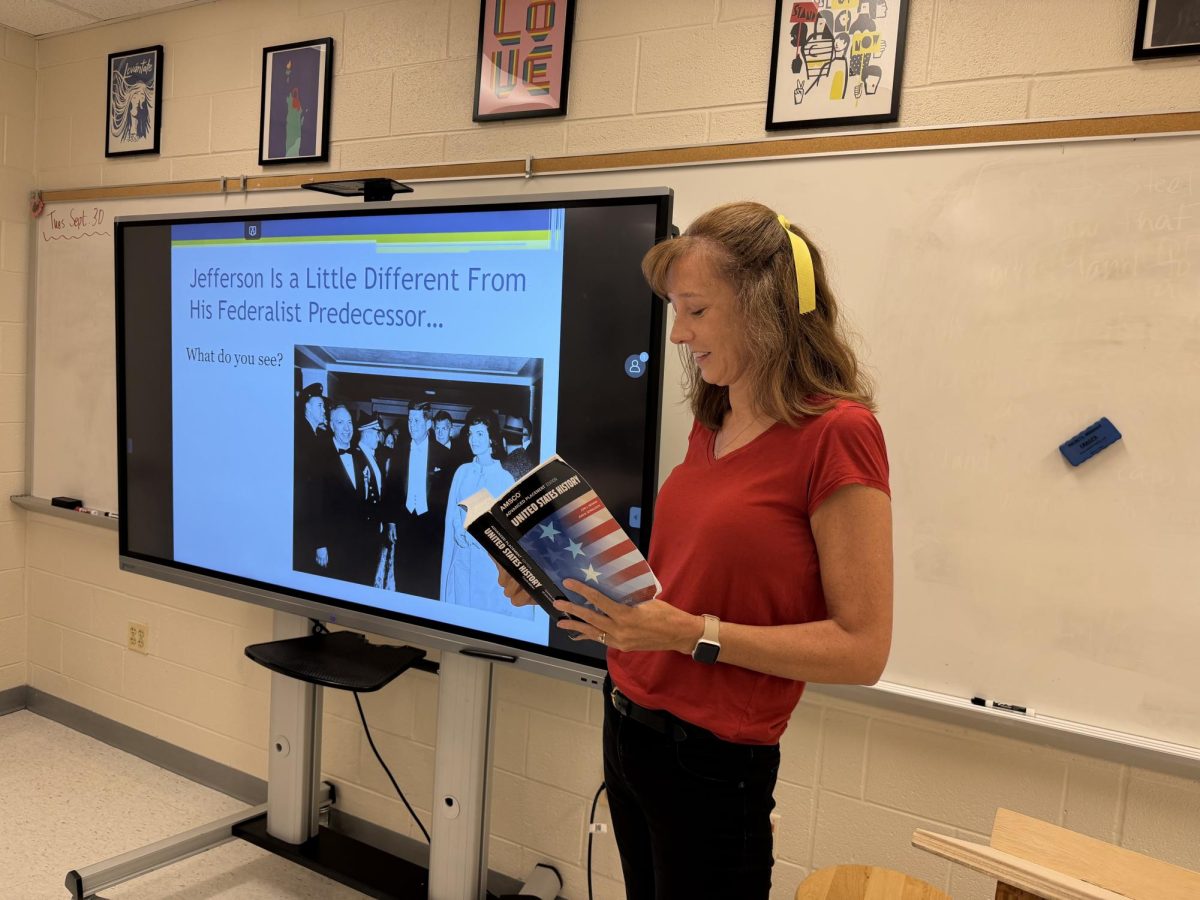 History teacher Lisa MacFarlane covers Levittowns and the suburban sprawl in Unit 8 of her AP U.S. History class.   