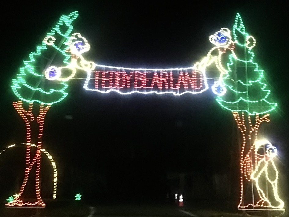 The Gaithersburg Winter Lights Festival has many themed areas including Teddy Bear Land, which includes many different teddy bear themed illuminations.