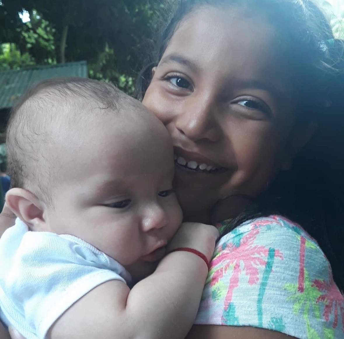 Freshman Kenndra Gomez hugs her baby brother (Photo courtesy of Kendra Gomez)